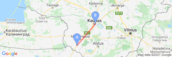 Kaunas kryzkalnis siauliai atstumas