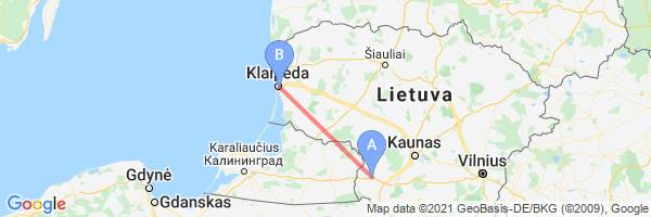Kaunas kryzkalnis siauliai atstumas